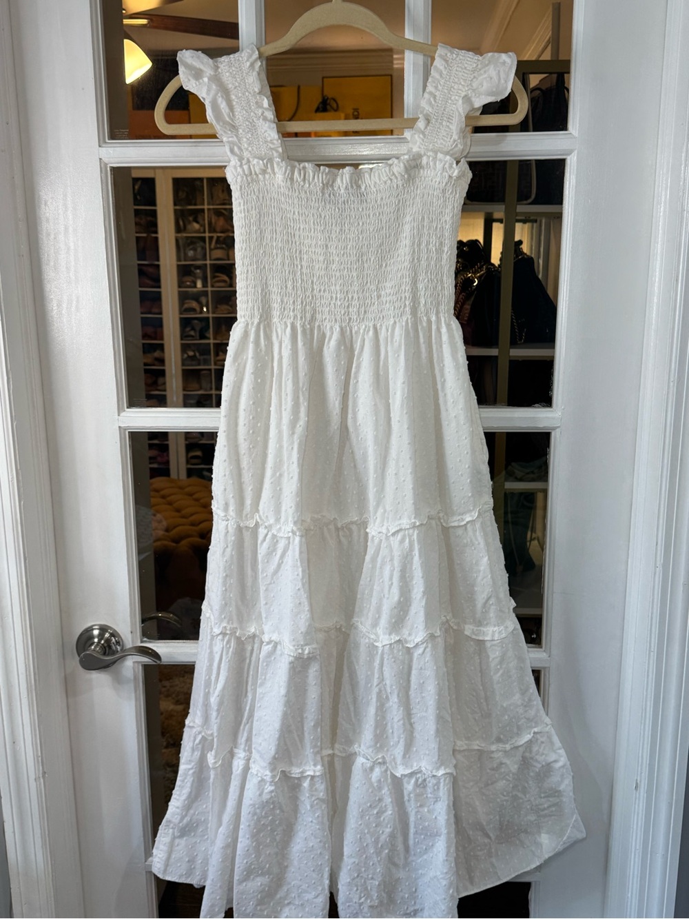 ▫️⚪️ White Ruffled Smocked Maxi Dress ⚪️▫️ - Picture 7 of 7
